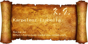 Karpelesz Izabella névjegykártya